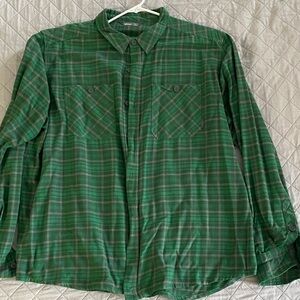 Stio Green Plaid Button Down Shirt